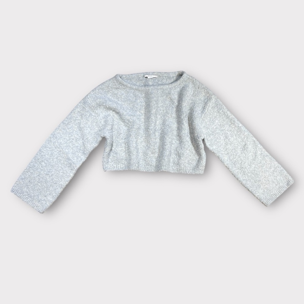 URBAN OUTFITTERS Kimchi Blue Juniper Cropped Knit Sweater Marbled Blue-Gray